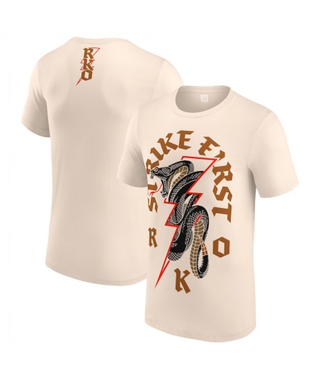 Men's Tan Randy Orton Strike First Viper Bolt T-Shirt