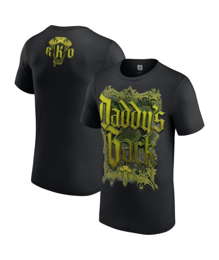 Men's Black Randy Orton Snakeskin Daddy's Back T-Shirt