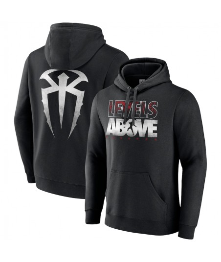 Men's Black Roman Reigns Levels Above Pullover Hoodie