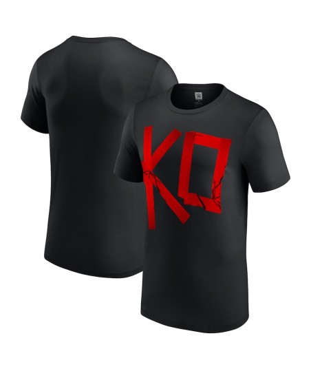 Men's Black Kevin Owens KO Red Tape T-Shirt