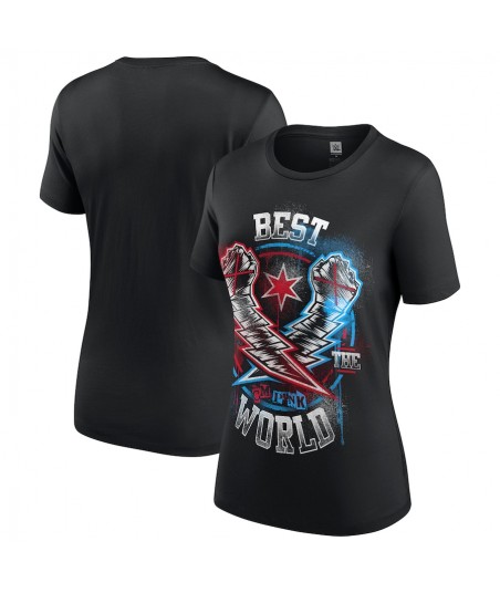 Women's Black CM Punk Lightning Fists T-Shirt