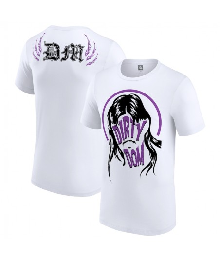 Men's White Dominik Mysterio Dirty Dom Mullet T-Shirt