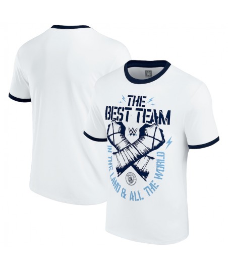 WWE x Man City CM Punk The Best Team Ringer T-Shirt - White - Mens