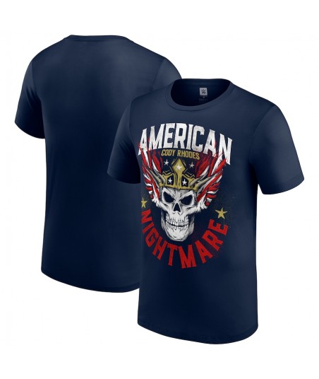 Youth Navy Cody Rhodes Crowned Skull Americana T-Shirt