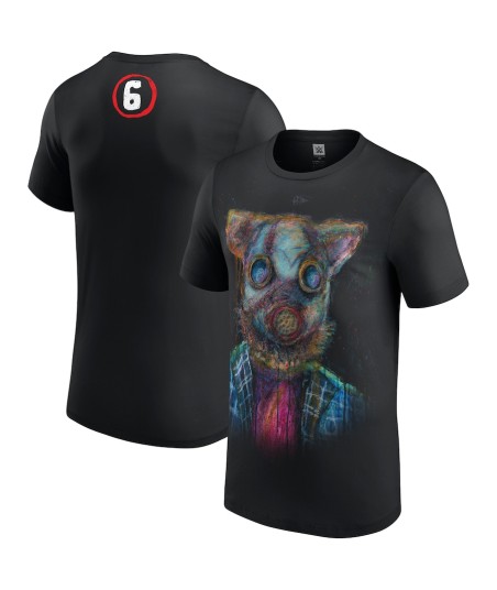 Men's Black Wyatt Sicks Huskus the Pig Portrait T-Shirt