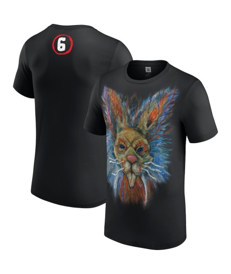 Men's Black Wyatt Sicks Rambling Rabbit Portrait T-Shirt