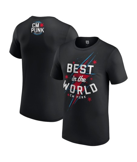 Men's Black CM Punk Best In The World Lightning T-Shirt