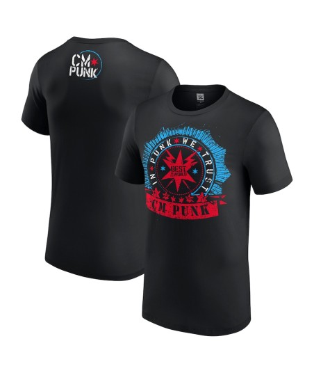 Men's Black CM Punk In Punk We Trust Badge T-Shirt