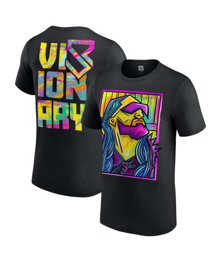 Men's Black Seth "Freakin" Rollins Visionary Abstract T-Shirt