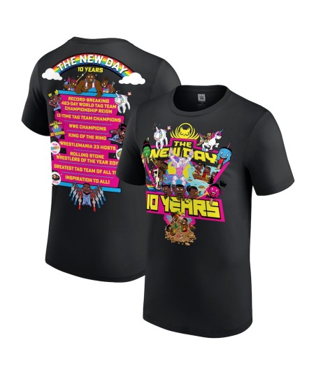 Men's Black The New Day 10 Years Celebration T-Shirt