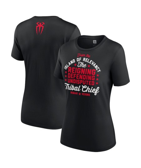 Women's Black Roman Reigns The Undisputed Tribal Chief T-Shirt