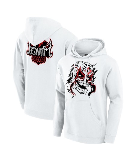 Men's White Penta Mask Pullover Hoodie