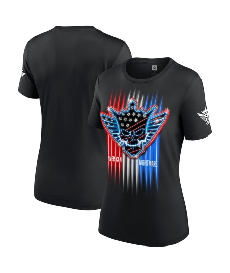 Women's Black Cody Rhodes Neon American Nightmare T-Shirt