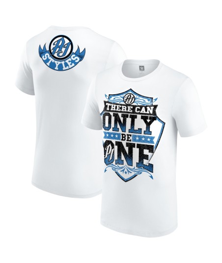 WWE AJ Styles There Can Only Be One T-Shirt - White - Mens