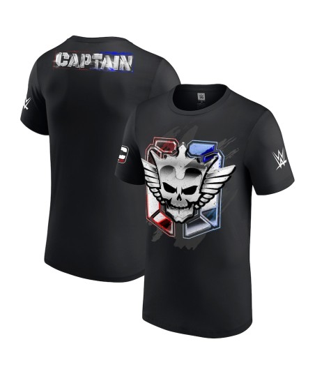 Men's Black Cody Rhodes Captain Badge T-Shirt