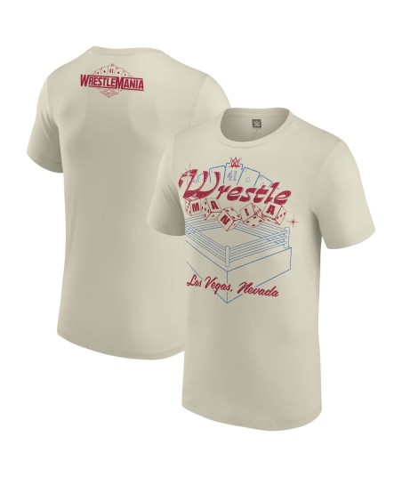 WWE WrestleMania 41 Old School Ring T-Shirt - Off White - Mens
