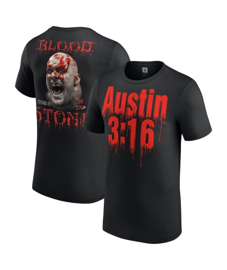 Stone Cold Steve Austin Blood From A Stone T-Shirt - Black - Mens