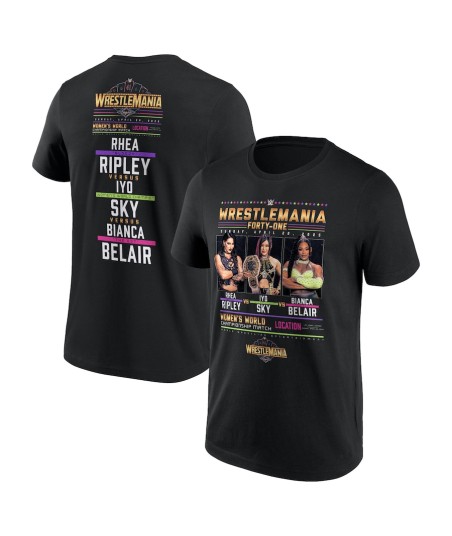 WWE WrestleMania 41 Bianca Belair vs Rhea Ripley vs Iyo Sky T-Shirt - Black - Mens
