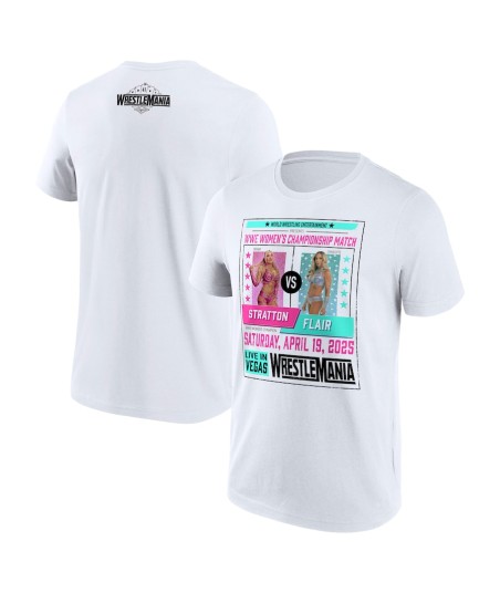 WWE WrestleMania 41 Charlotte Flair vs Tiffany Stratton T-Shirt - White - Mens