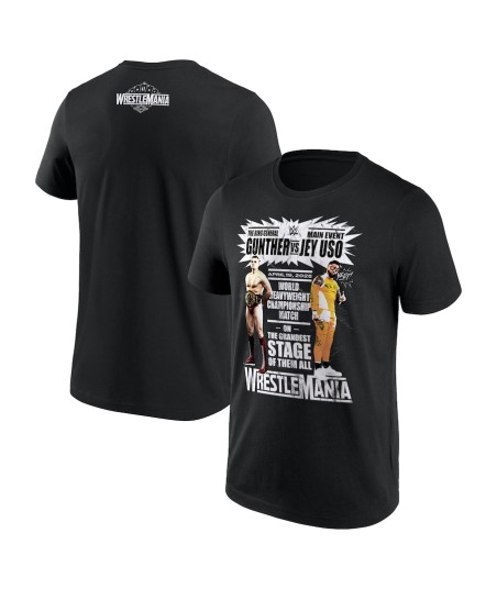 WWE WrestleMania 41 Jey Uso vs Gunther Match T-Shirt - Black - Mens