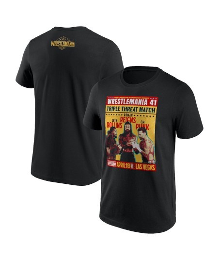 WWE WrestleMania 41 3 Way Match T-Shirt - Black - Mens
