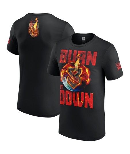 WWE Seth Rollins Burn It Down T-Shirt - Black - Mens