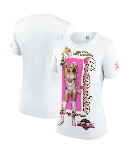 Women's White Tiffany Stratton WrestleMania 41 Winner T-Shirt