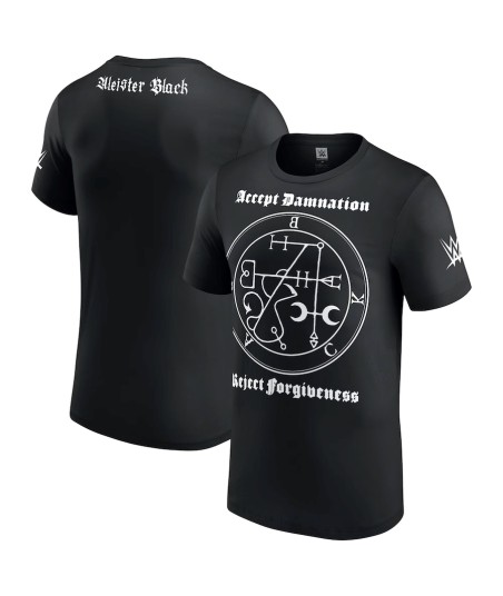 WWE Aleister Black Accept Damnation T-Shirt - Black - Mens