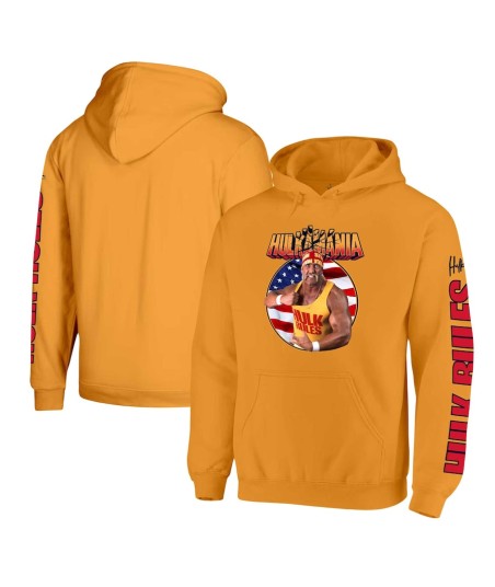 Men's Ripple Junction Gold Hulk Hogan Hulk Rules Fleece Pullover Hoodie