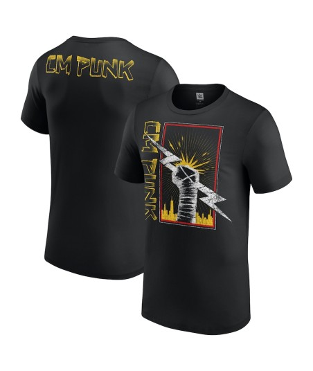 WWE CM Punk Chicago Fist T-Shirt - Black - Mens
