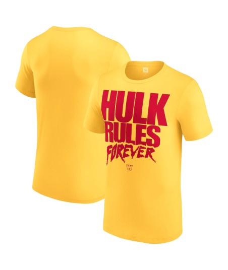 Men's Yellow Hulk Hogan Hulk Rules Forever T-Shirt