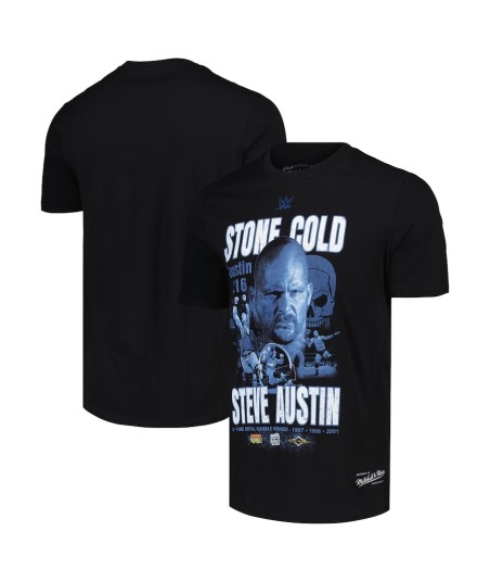 WWE Stone Cold Mitchell & Ness Graphic T-Shirt - Black - Mens