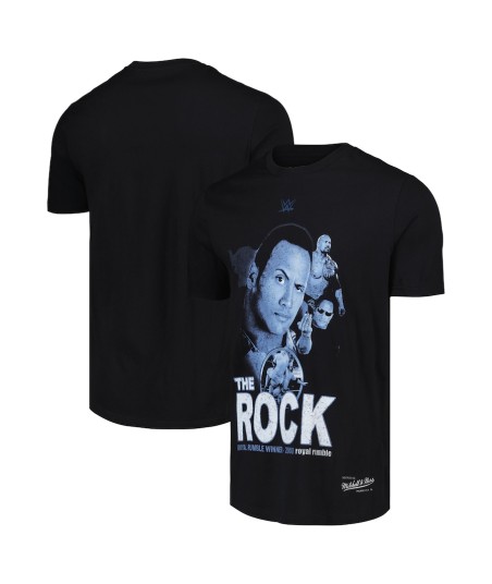 WWE The Rock Mitchell & Ness Graphic T-Shirt - Black - Mens