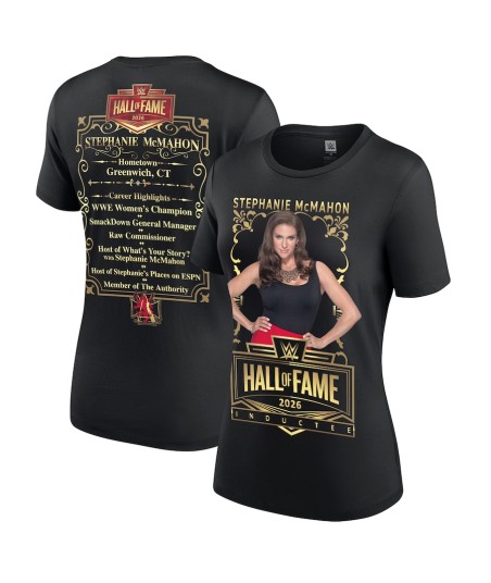 Women's Black Stephanie McMahon WWE Hall of Fame 2026 T-Shirt
