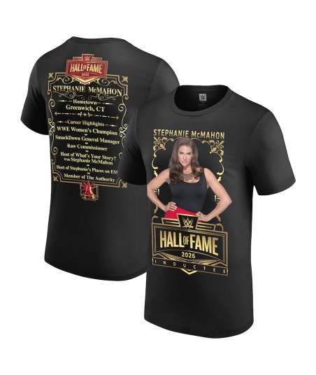Men's Black Stephanie McMahon WWE Hall of Fame 2026 T-Shirt
