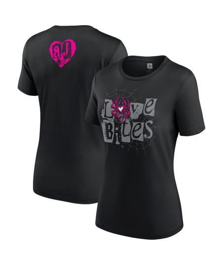 Women's Black AJ Lee Love Bites Retro T-Shirt