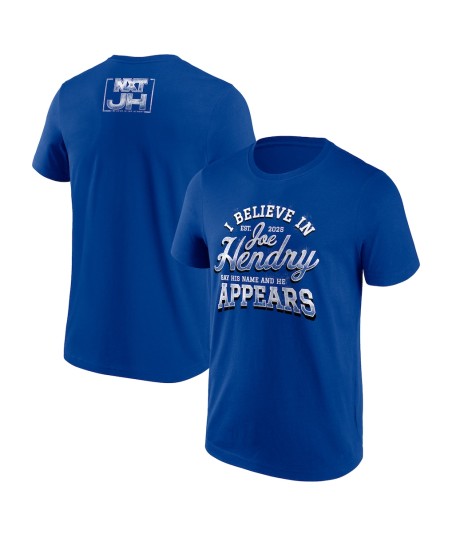 Joe Hendry Say His Name And He Appears T-Shirt - Blue - Mens