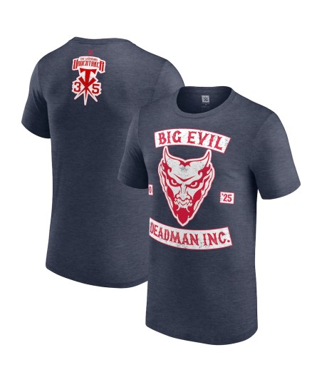 Men's Mineral Wash Blue The Undertaker 35 Years Big Evil T-Shirt