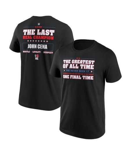 John Cena The Last Real Champion T-Shirt - Black - Mens