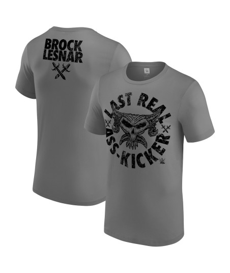 Men's Gray Brock Lesnar Last Real Ass Kicker T-Shirt