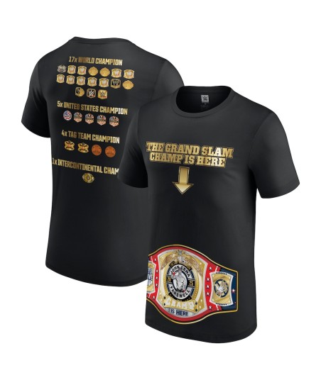 Men's Black John Cena Thank You Cena Grand Slam Champ Is Here T-Shirt
