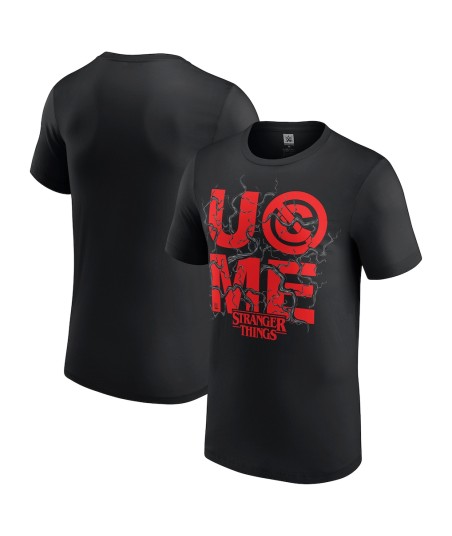 Men's Black John Cena WWE x Stranger Things T-Shirt