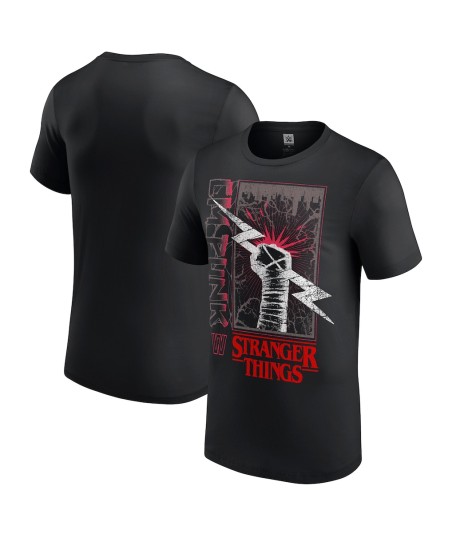 Men's Black CM Punk WWE x Stranger Things T-Shirt