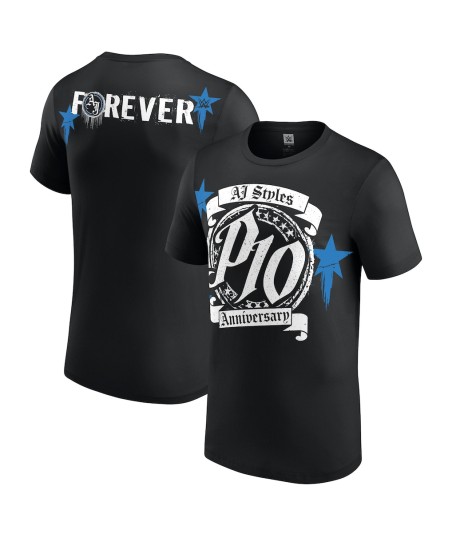 WWE AJ Styles Anniversary T-Shirt - Black - Mens