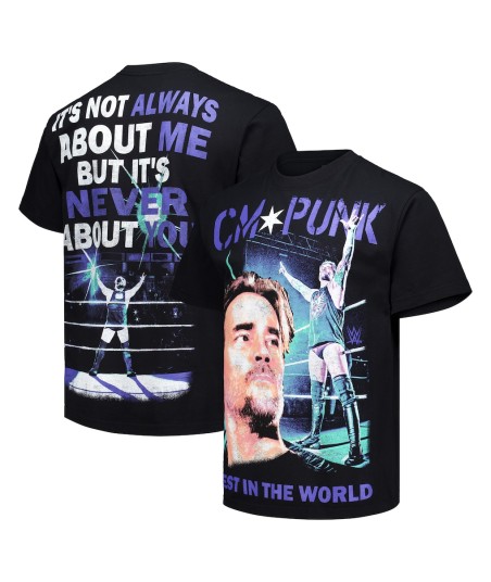 Men's Ripple Junction Black CM Punk Box With God Boxy T-Shirt