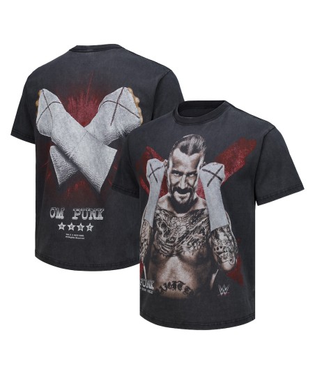 Men's Heather Black CM Punk Wrapped Up Boxy T-Shirt