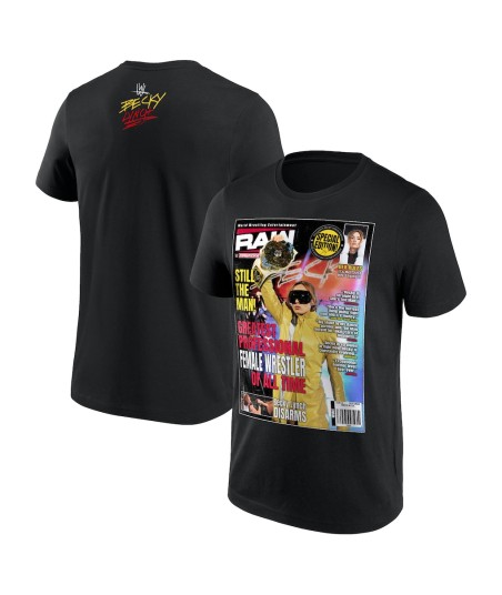 WWE Becky Lynch Magazine Cover Authentic T-Shirt - Black - Mens