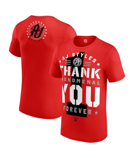 AJ Styles Thank You Phenomenal Forever T-Shirt - Red - Mens