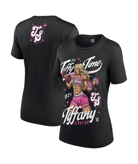 Women's Black Tiffany Stratton Tiffy Time Est. 2021 T-Shirt