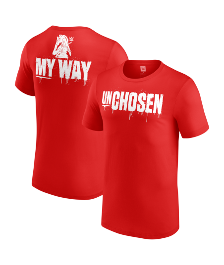 WWE LA Knight Unchosen My Way T-Shirt - Red - Mens